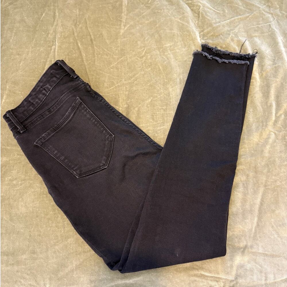 Sanctuary Denim Black High Rise Social Ankle Skinny Fray Hem 29
